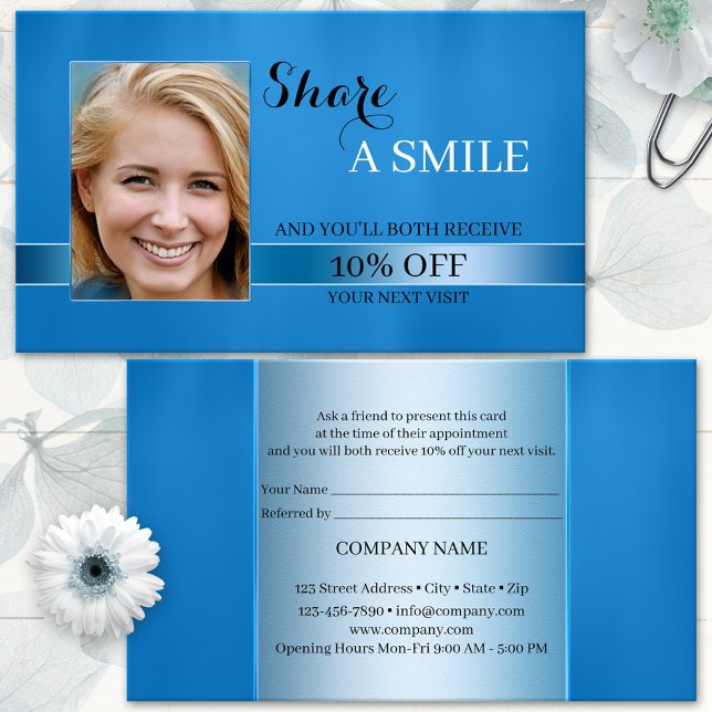 Recomendación Tarjeta De Referencia Comparte Una Sonrisa Azul (Subido por el creador)