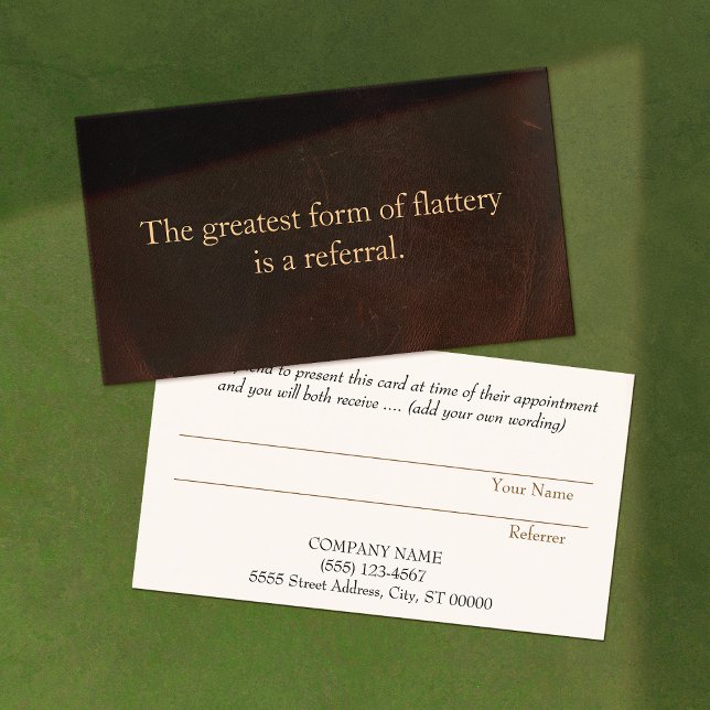 Recomendación Tarjeta de referencia Cuero profesional para empre (Subido por el creador)