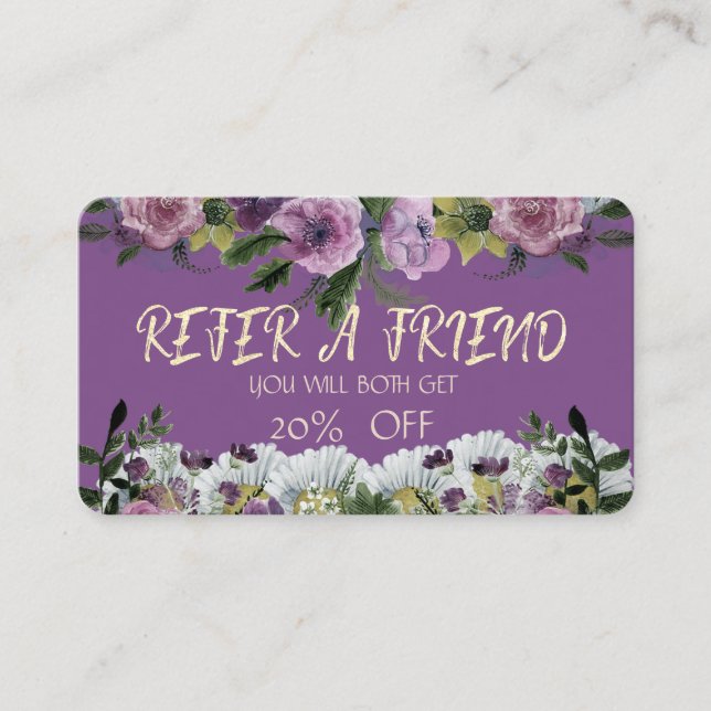 Recomendación Tarjeta de Referencia de Acuarela Floral Moderna E (Anverso)