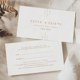 Recomendación Tarjeta de Referencia de Amigo EVERLY Gold Art Dec
