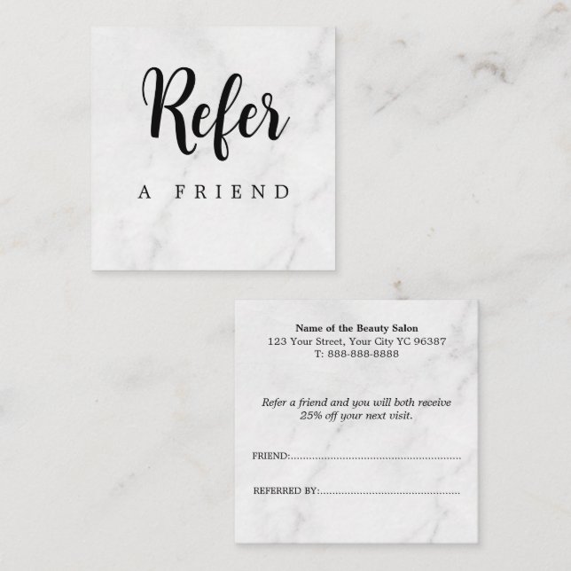 Recomendación Tarjeta de Referencia de Amigo Profesional Moderno (Anverso / Reverso)