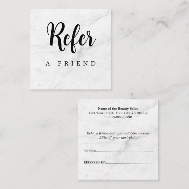 Recomendación Tarjeta de Referencia de Amigo Profesional Moderno (Anverso / Reverso)