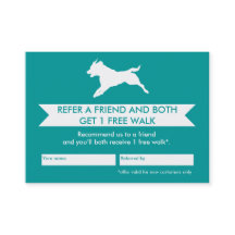 Tarjeta de referencia de caminante de perro - Pers