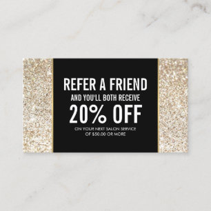 Recomendación Tarjeta de referencia de champagne Gold Purpurina 