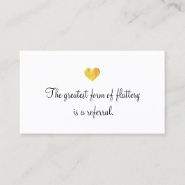 Recomendación Tarjeta de referencia de cliente de Relieve metali