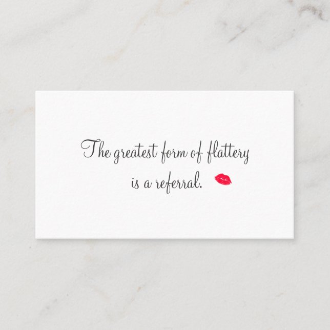 Recomendación Tarjeta de referencia de cosmetología de los labio (Anverso)