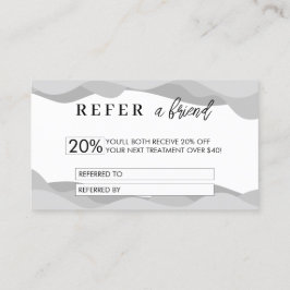 Recomendación Tarjeta de referencia de descuento minimalista | R