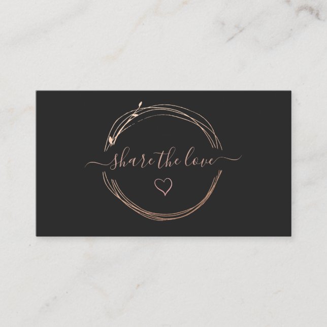 Recomendación Tarjeta de Referencia de Logo de Oro Rosa (Anverso)