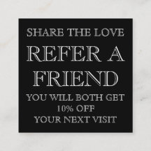 Tarjeta de referencia de salón de belleza en blanc