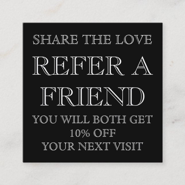 Recomendación Tarjeta de referencia de salón de belleza en blanc (Anverso)