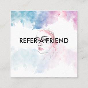 Recomendación Tarjeta de Referencia de Salón de Lujo con Purpuri