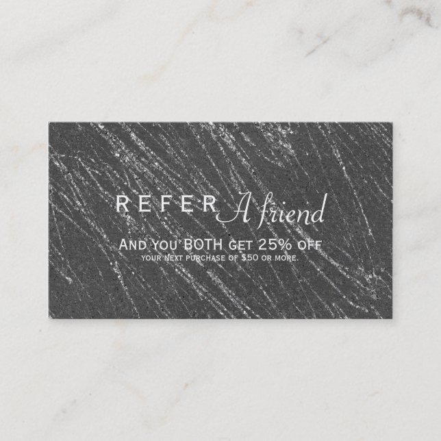 Recomendación Tarjeta de Referencia de Salón de Mármol Gris y Pl (Anverso)