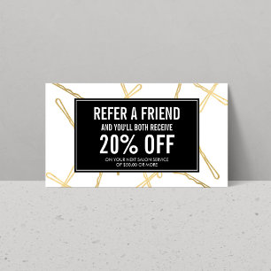 Recomendación Tarjeta de referencia de salón de pelo de moda Bob
