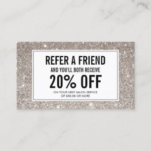 Recomendación Tarjeta de referencia de salón de Purpurina platea