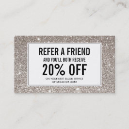 Recomendación Tarjeta de referencia de salón de Purpurina platea