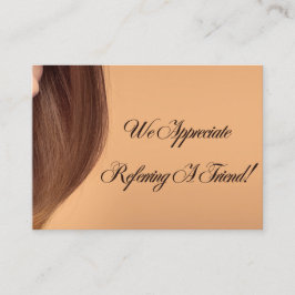 Recomendación Tarjeta de referencia de salón elegante minimalist