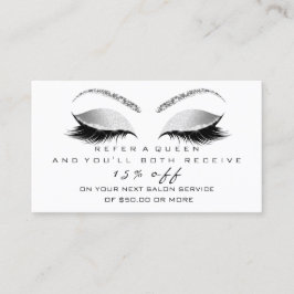 Recomendación Tarjeta de referencia de salón Plata Láganes Gris