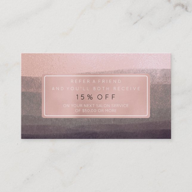 Recomendación Tarjeta de referencia de salón Rosa de oro rosa ne (Anverso)