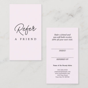 Recomendación Tarjeta de Referencia Empresarial Moderna Simple y