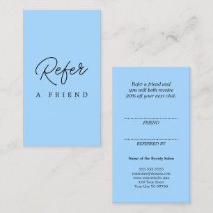 Recomendación Tarjeta de Referencia Empresarial Moderna Simple y