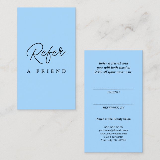Recomendación Tarjeta de Referencia Empresarial Moderna Simple y (Anverso / Reverso)