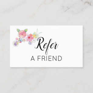 Recomendación Tarjeta de Referencia Floral Acuarela Rosa