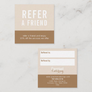 Recomendación Tarjeta de referencia Gourmet Catering Square