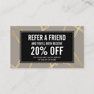 Recomendación Tarjeta de referencia gris del salón de pelo de Bo