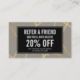 Recomendación Tarjeta de referencia gris del salón de pelo de Bo