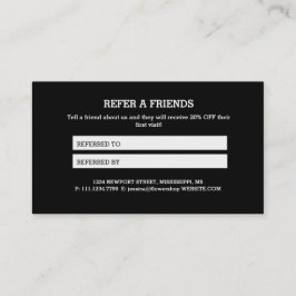 Recomendación Tarjeta de referencia moderna de monograma negro g