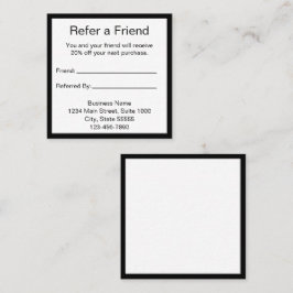 Recomendación Tarjeta de Referencia Negro y Blanco Referir a un 