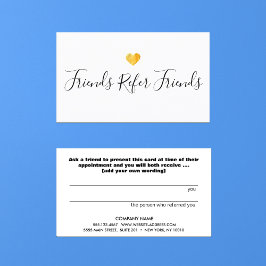 Recomendación Tarjeta de referencia para clientes Gold Heart