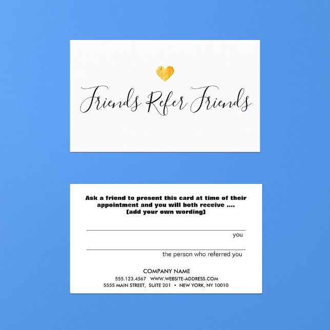 Recomendación Tarjeta de referencia para clientes Gold Heart (Subido por el creador)