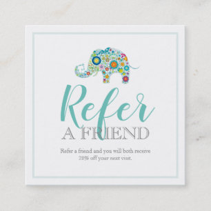 Recomendación Tarjeta de referencia para elefantes florales cúrc
