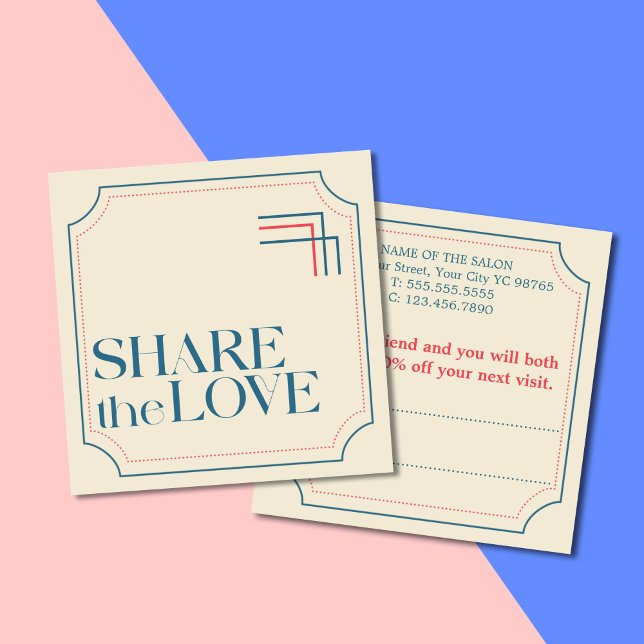 Recomendación Tarjeta de referencia retro azul Boho retro simple (Subido por el creador)