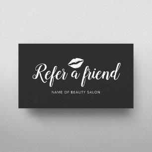 Recomendación Tarjeta de referencia simple elegante en blanco y
