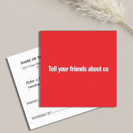 Recomendación Tarjeta de Referencia Simple Elegante Roja y Blanc