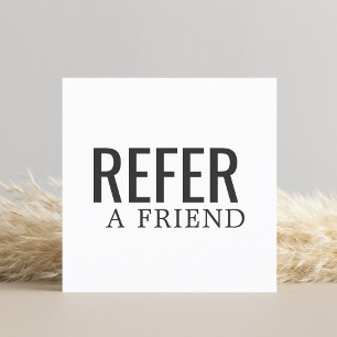Recomendación Tarjeta de referencia simple y elegante en blanco