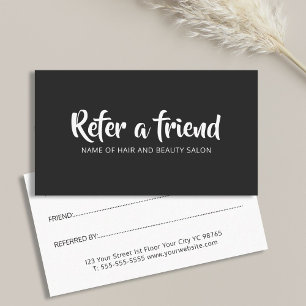 Recomendación Tarjeta de referencia simple y elegante en blanco