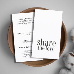 Recomendación Tarjeta de Referencia Simple y Elegante en Blanco 