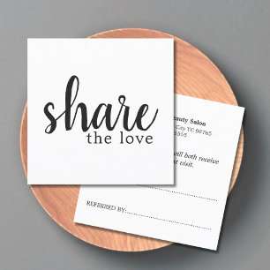 Recomendación Tarjeta de referencia simple y elegante en blanco