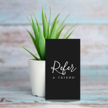 Tarjeta de referencia simple y elegante en blanco 