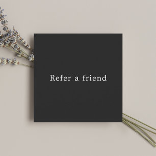 Recomendación Tarjeta de referencia simple y elegante en blanco