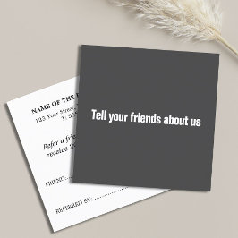 Recomendación Tarjeta de referencia simple y elegante en blanco 