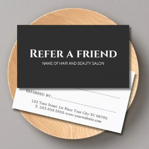 Recomendación Tarjeta de referencia simple y elegante en blanco