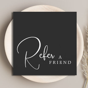 Recomendación Tarjeta de referencia simple y elegante en blanco
