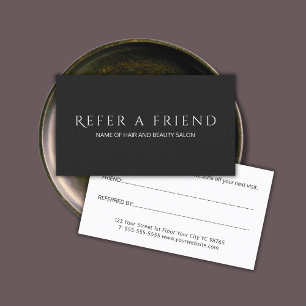 Recomendación Tarjeta de referencia simple y elegante en blanco