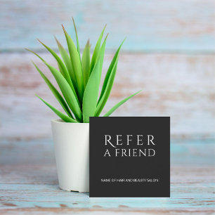 Recomendación Tarjeta de referencia simple y elegante en blanco