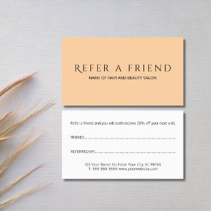 Recomendación Tarjeta de Referencia Simple y Elegante Pastel Neg