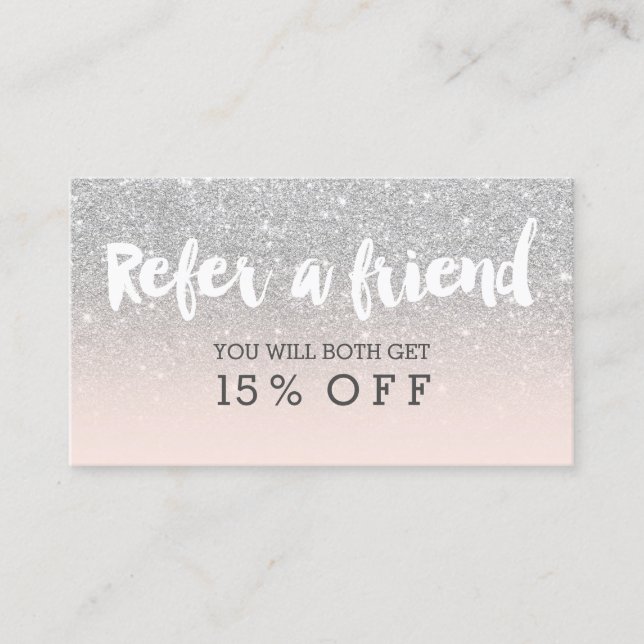 Recomendación Tarjeta de referencia tipografía moderna plata rub (Anverso)